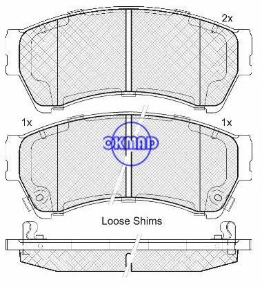 Ford Fusion 2.3 , 3.0  Lincoln Zephyr 3.0 Mercury Milan 2.3 , 3.0 brake pad FMSI:D1164-8277 OEM:6E5Z-2001-B WVA:24582,F1164